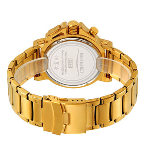 SKMEI - 9344 - Multifunctional Calendar Chronograph Sports Quartz Watch - gold/gold image 2