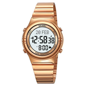 Skmei - 2200 - Qibla Azan Time Reminder Prayer Watch - rose gold image 0