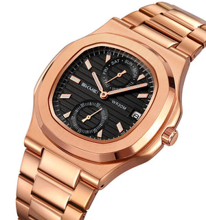 SKMEI - 2423 - Elegant Classic Multifunction Sqaure Dial Watch - rose gold image 0