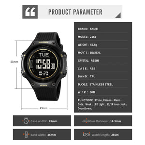 SKMEI 2161 Digital Sports Watch - gold image 4
