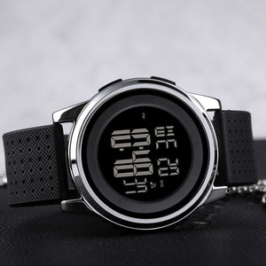 SKMEI - 1502 - Digital Thin Dial Waterproof Wrist Watch - silver image 2