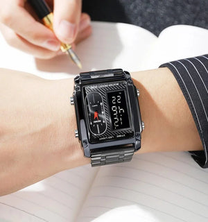 Skmei - 1868 (strap) - Digital LED Luminous Waterproof - Black-Leather image 6