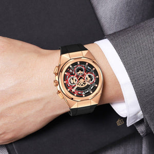 SKMEI - 9377 - Sporty Multi-Function Quartz Watch - rosegold/black image 2