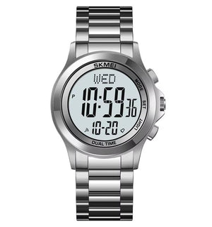 Skmei - 2271 - Digital Dual Time Men's Stainless Steel Watch - Silver image 0