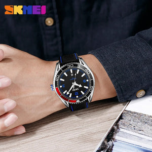 Skmei - 9291 - Fashion Business Genuine Strap Waterproof - Blue image 1