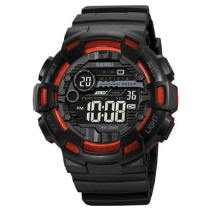 SKMEI 2110 Advanced Digital Functions Watch - Black/Orange transparent