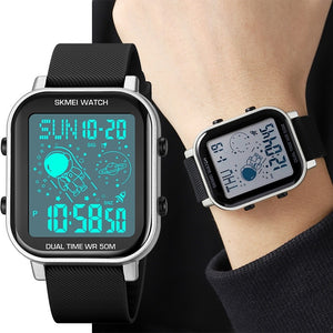 Skmei - 1971 - Space Explorer Digital Watch - Silver image 1