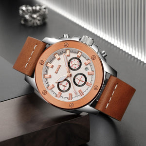 Skmei - 9327 - Functional Chronograph Features Watch - rose gold-silver image 2