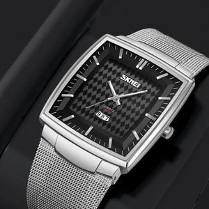 SKMEI - 9311 - Elegant Square Quartz Mesh Edition Watch - silver/black image 1