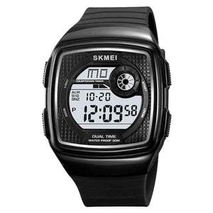 SKMEI 2208 Bold Square Digital Sports Watch - Black/White