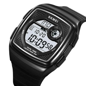 SKMEI 2208 Bold Square Digital Sports Watch - Black/White