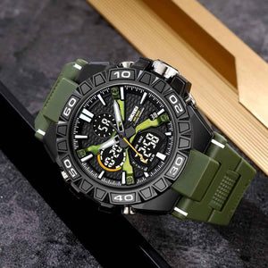 SKMEI 2220 Heavy Duty Multi-Time Sports Watch - ArmyGreen