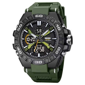 SKMEI 2220 Heavy Duty Multi-Time Sports Watch - ArmyGreen