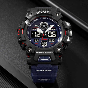 SKMEI 2226 Rugged 3-Time Digital Sports Watch - Blue