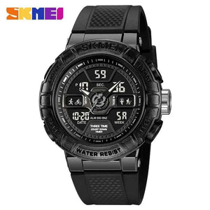 SKMEI 2227 Heavy Duty 3-Time Digital Sports Watch - Black