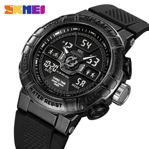 SKMEI 2227 Heavy Duty 3-Time Digital Sports Watch - Black
