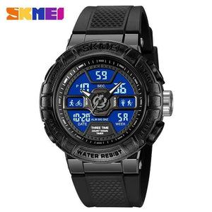 SKMEI 2227 Heavy Duty 3-Time Digital Sports Watch - Black