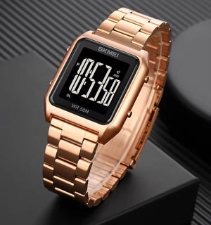 Skmei – 1879 – Digital Stainless Steel Watch – RoseGold image 1