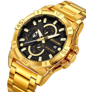 SKMEI - 2399 - Analog Multifunction Watch for Men with Stopwatch - gold image 0