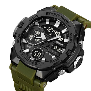 SKMEI 2383 Analog Digital Sports Watch - ArmyGreen