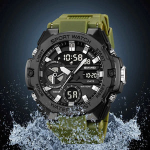 SKMEI 2383 Analog Digital Sports Watch - ArmyGreen