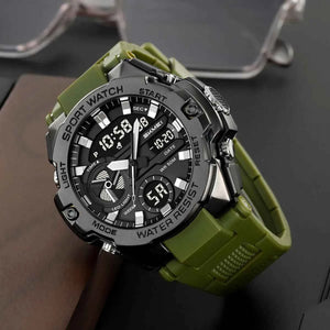 SKMEI 2383 Analog Digital Sports Watch - ArmyGreen