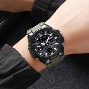 SKMEI 2383 Analog Digital Sports Watch - ArmyGreen