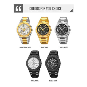 SKMEI 2452 Premium Chronograph Steel Watch - Silver/Black