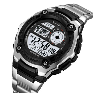 SKMEI 2473 Heavy Duty Steel Digital Sports Watch - Silver