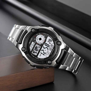 SKMEI 2473 Heavy Duty Steel Digital Sports Watch - Silver