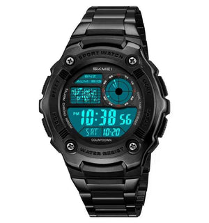 SKMEI 2473 Heavy Duty Steel Digital Sports Watch - Black