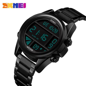 SKMEI - 1448 - Digital Sports Stainless Steel Waterproof Watch - Black image 1