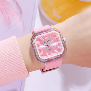Skmei 2484 Women Quartz movement Wristwatches For Students - Pink image 2