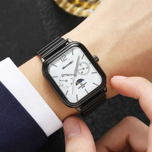 SKMEI 2509 Elegant Edition Stainless Steel Watch – Black/White