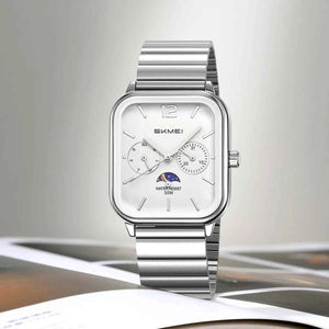SKMEI 2509 Elegant Edition Stainless Steel Watch – Silver/White