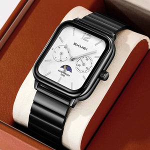 SKMEI 2509 Elegant Edition Stainless Steel Watch – Black/White