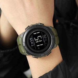 SKMEI 2565 Bold Golden Digital Sports Watch - ArmyGreen
