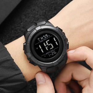 SKMEI 2565 Bold Golden Digital Sports Watch - Black