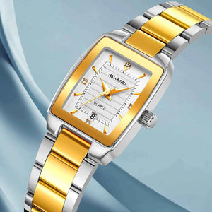 SKMEI 2578 Elegant Golden Ladies Steel Watch - Silver/Gold