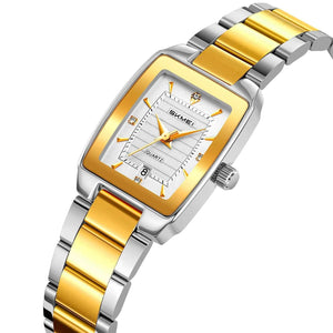 SKMEI 2578 Elegant Golden Ladies Steel Watch - Silver/Gold
