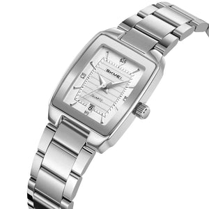SKMEI 2578 Elegant Golden Ladies Steel Watch - Silver