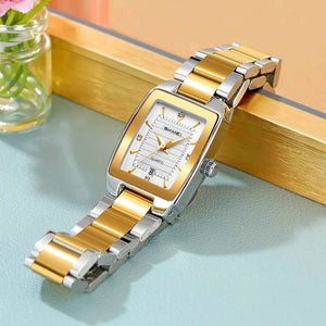 SKMEI 2578 Elegant Golden Ladies Steel Watch - Silver/Gold