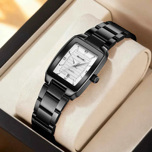 SKMEI 2578 Elegant Golden Ladies Steel Watch - Black
