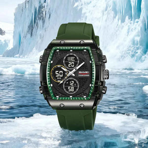 SKMEI 2602 Dual Display Sports Watch - ArmyGreen