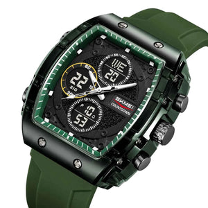 SKMEI 2602 Dual Display Sports Watch - ArmyGreen