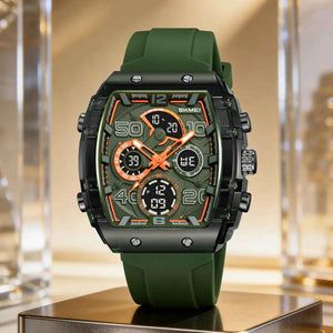 SKMEI 2603 Premium Multi-Time Digital Sports Watch - ArmyGreen