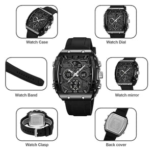 SKMEI 2603 Premium Multi-Time Digital Sports Watch - Black