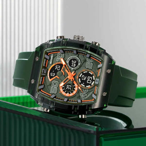 SKMEI 2603 Premium Multi-Time Digital Sports Watch - ArmyGreen