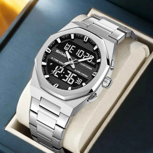 SKMEI 2624 Premium Golden Digital Steel Watch - Silver