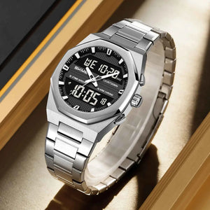 SKMEI 2624 Premium Golden Digital Steel Watch - Silver